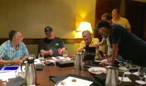 Working the radios, in great company.